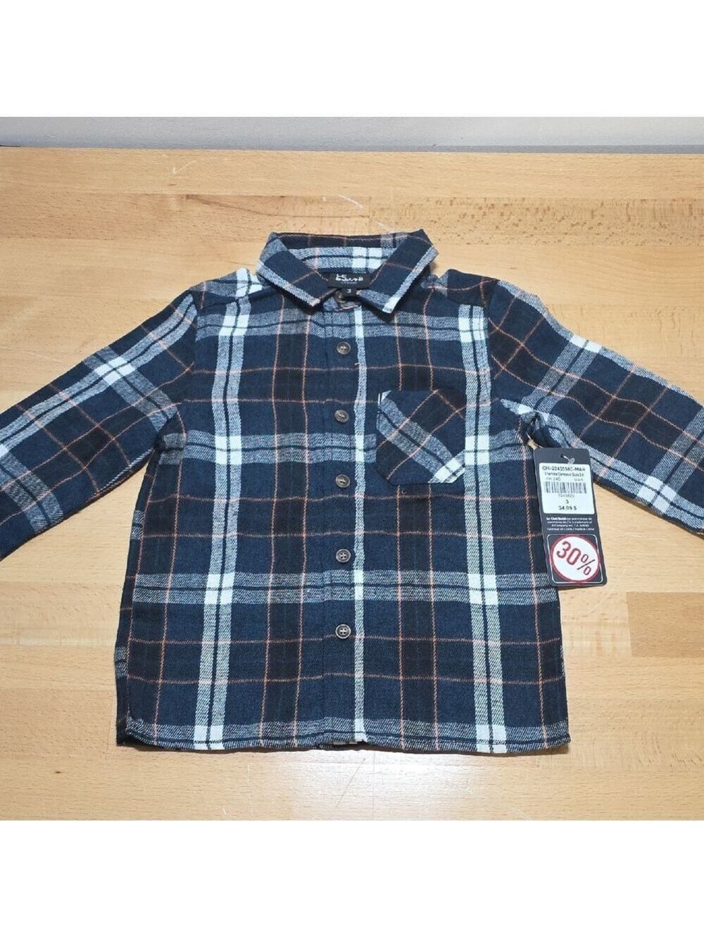 SKU  1824  Le Chat Blue and White Button Down Shirt